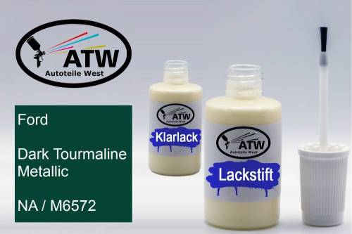 Ford, Dark Tourmaline Metallic, NA / M6572: 20ml Lackstift + 20ml Klarlack - Set, von ATW Autoteile West.